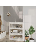 Bucherregal in Zementgrau 80 x 30 x 103 cm mit mehreren Ablagefachern fur Wohnzimmer Buro und Arbeitszimmer