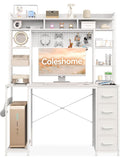 Schreibtisch 120 x 50 cm mit Lochwand und Monitorregal in Weiss fur Gaming und Homeoffice