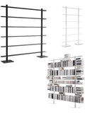 Wand Bucherregal mit Ablagen in Weiss 120 x 198 cm