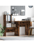 Computer Schreibtisch in Rauchereiche 131,5 x 50 x 106,5 cm mit drei Regalen fur Homeoffice